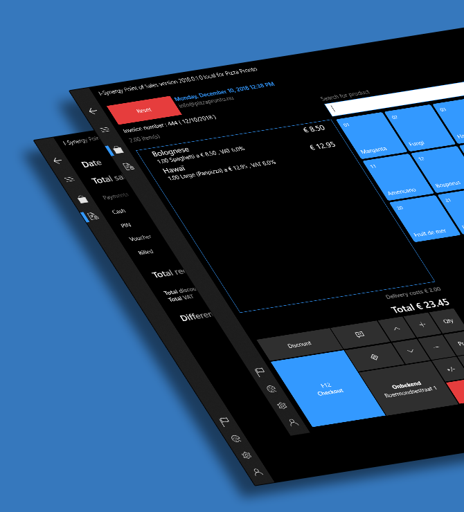 I-Synergy Point of Sales cash register screen